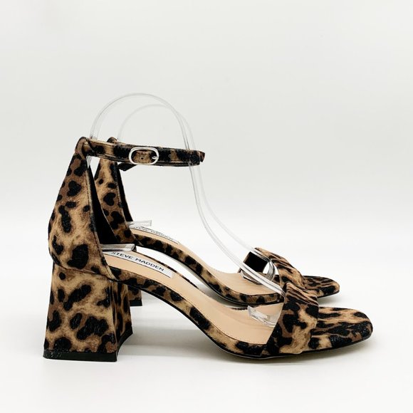 STEVE MADDEN Marisa Block Heel Leopard Sandals - Picture 2 of 7